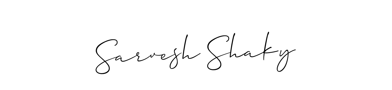 Create a beautiful signature design for name Sarvesh Shaky. With this signature (Allison_Script) fonts, you can make a handwritten signature for free. Sarvesh Shaky signature style 2 images and pictures png