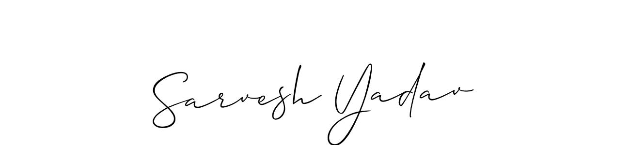 Make a beautiful signature design for name Sarvesh Yadav. With this signature (Allison_Script) style, you can create a handwritten signature for free. Sarvesh Yadav signature style 2 images and pictures png