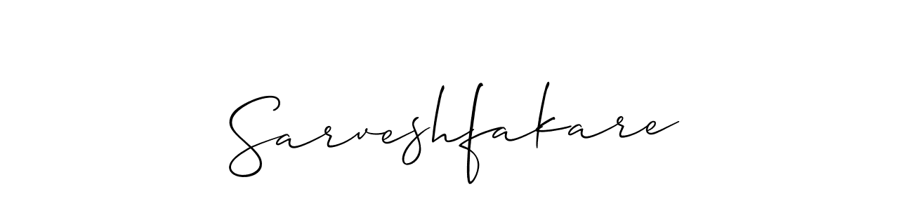 It looks lik you need a new signature style for name Sarveshfakare. Design unique handwritten (Allison_Script) signature with our free signature maker in just a few clicks. Sarveshfakare signature style 2 images and pictures png