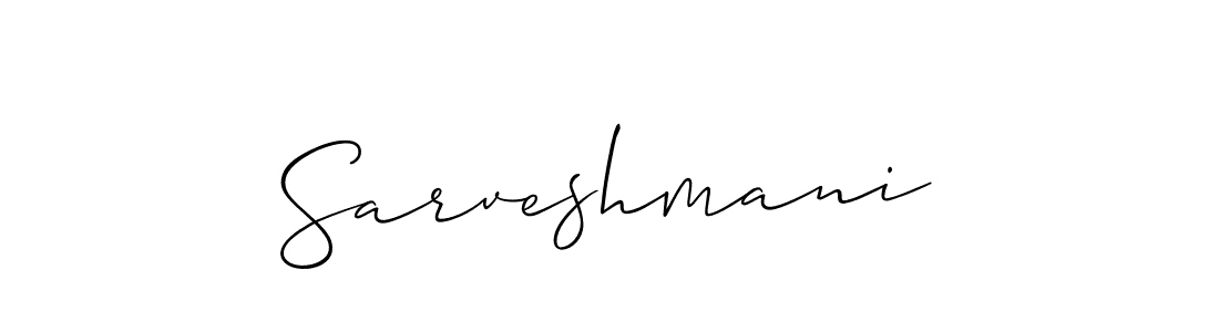 The best way (Allison_Script) to make a short signature is to pick only two or three words in your name. The name Sarveshmani include a total of six letters. For converting this name. Sarveshmani signature style 2 images and pictures png