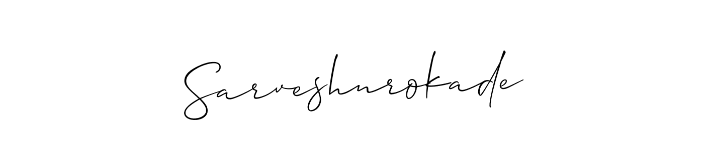 Use a signature maker to create a handwritten signature online. With this signature software, you can design (Allison_Script) your own signature for name Sarveshnrokade. Sarveshnrokade signature style 2 images and pictures png