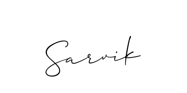 if you are searching for the best signature style for your name Sarvik. so please give up your signature search. here we have designed multiple signature styles  using Allison_Script. Sarvik signature style 2 images and pictures png