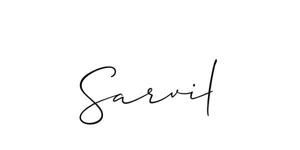 Design your own signature with our free online signature maker. With this signature software, you can create a handwritten (Allison_Script) signature for name Sarvil. Sarvil signature style 2 images and pictures png