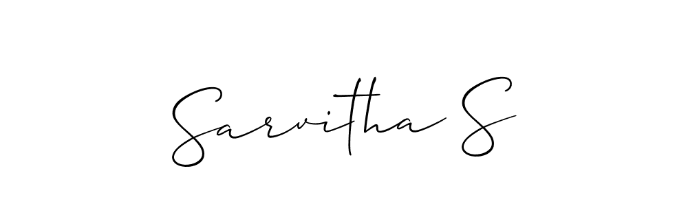 Allison_Script is a professional signature style that is perfect for those who want to add a touch of class to their signature. It is also a great choice for those who want to make their signature more unique. Get Sarvitha S name to fancy signature for free. Sarvitha S signature style 2 images and pictures png