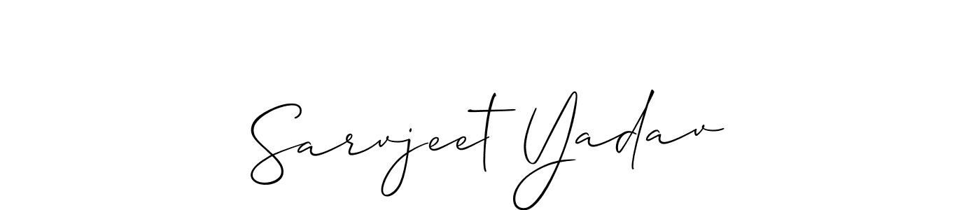 How to make Sarvjeet Yadav name signature. Use Allison_Script style for creating short signs online. This is the latest handwritten sign. Sarvjeet Yadav signature style 2 images and pictures png