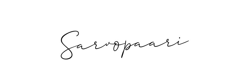 The best way (Allison_Script) to make a short signature is to pick only two or three words in your name. The name Sarvopaari include a total of six letters. For converting this name. Sarvopaari signature style 2 images and pictures png