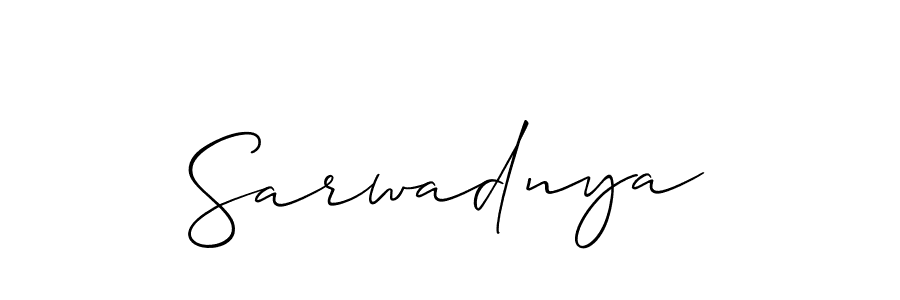 Sarwadnya stylish signature style. Best Handwritten Sign (Allison_Script) for my name. Handwritten Signature Collection Ideas for my name Sarwadnya. Sarwadnya signature style 2 images and pictures png