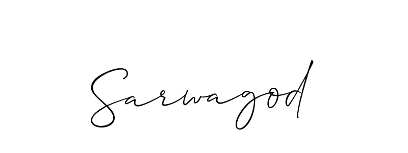 Also You can easily find your signature by using the search form. We will create Sarwagod name handwritten signature images for you free of cost using Allison_Script sign style. Sarwagod signature style 2 images and pictures png