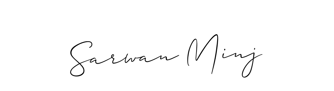 Design your own signature with our free online signature maker. With this signature software, you can create a handwritten (Allison_Script) signature for name Sarwan Minj. Sarwan Minj signature style 2 images and pictures png