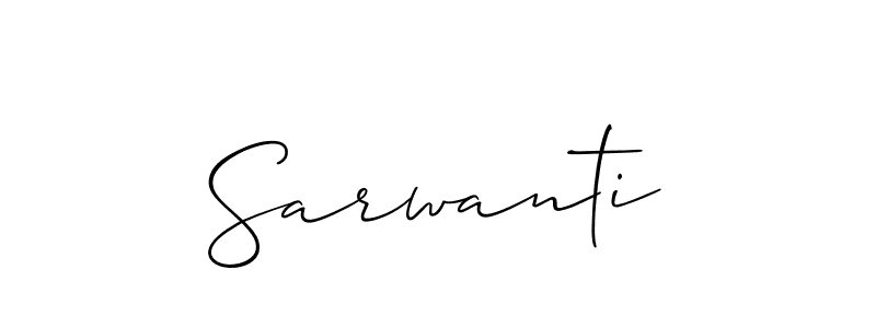 How to make Sarwanti signature? Allison_Script is a professional autograph style. Create handwritten signature for Sarwanti name. Sarwanti signature style 2 images and pictures png