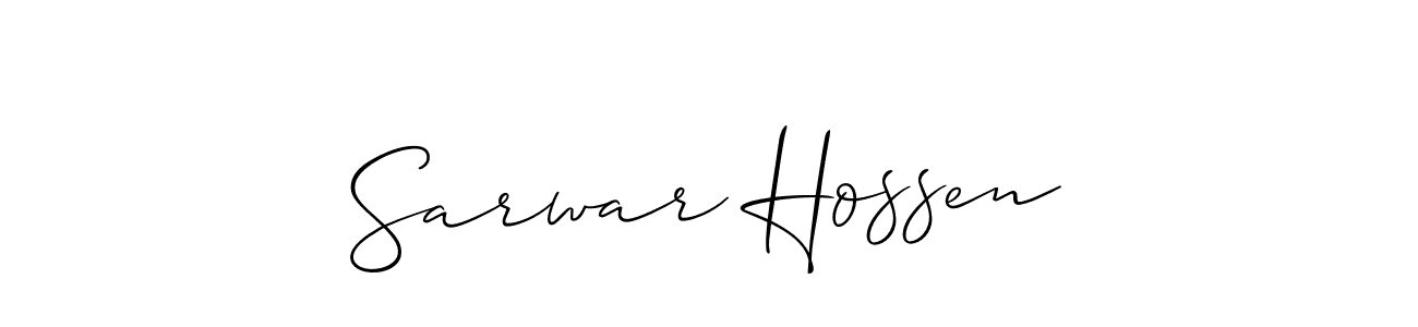 Also we have Sarwar Hossen name is the best signature style. Create professional handwritten signature collection using Allison_Script autograph style. Sarwar Hossen signature style 2 images and pictures png