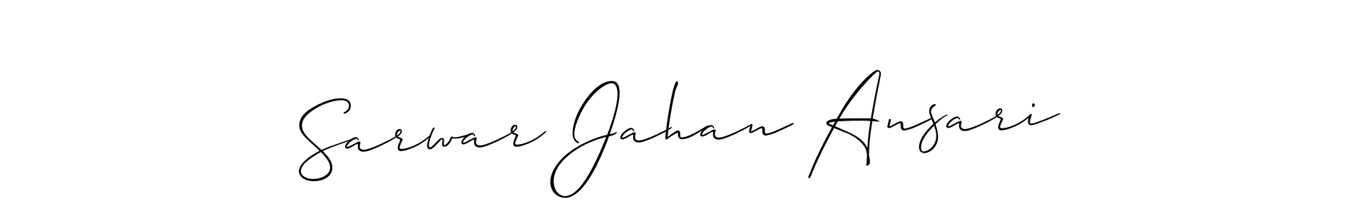 It looks lik you need a new signature style for name Sarwar Jahan Ansari. Design unique handwritten (Allison_Script) signature with our free signature maker in just a few clicks. Sarwar Jahan Ansari signature style 2 images and pictures png
