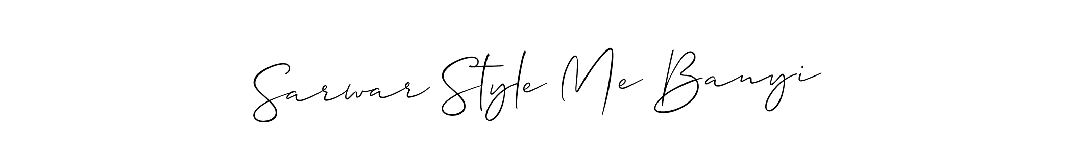 Allison_Script is a professional signature style that is perfect for those who want to add a touch of class to their signature. It is also a great choice for those who want to make their signature more unique. Get Sarwar Style Me Banyi name to fancy signature for free. Sarwar Style Me Banyi signature style 2 images and pictures png