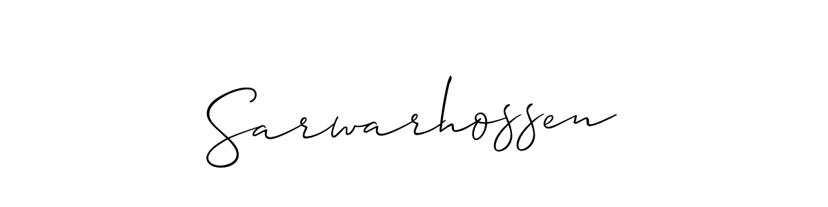 Use a signature maker to create a handwritten signature online. With this signature software, you can design (Allison_Script) your own signature for name Sarwarhossen. Sarwarhossen signature style 2 images and pictures png