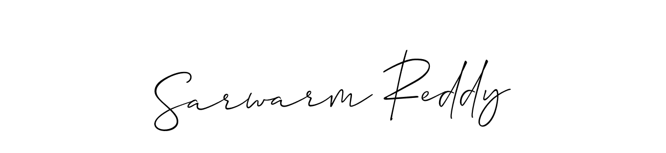 Make a beautiful signature design for name Sarwarm Reddy. With this signature (Allison_Script) style, you can create a handwritten signature for free. Sarwarm Reddy signature style 2 images and pictures png