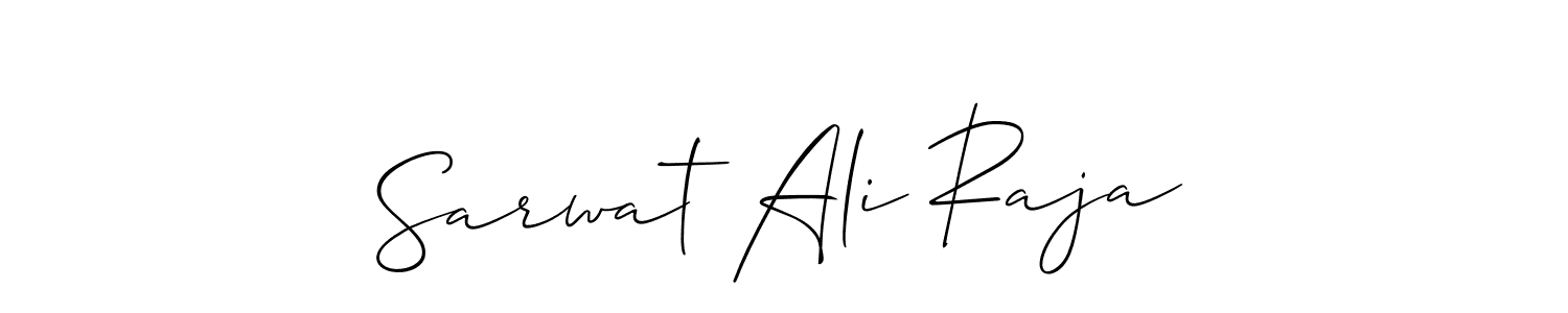 if you are searching for the best signature style for your name Sarwat Ali Raja. so please give up your signature search. here we have designed multiple signature styles  using Allison_Script. Sarwat Ali Raja signature style 2 images and pictures png