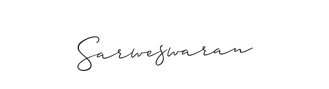 How to make Sarweswaran name signature. Use Allison_Script style for creating short signs online. This is the latest handwritten sign. Sarweswaran signature style 2 images and pictures png