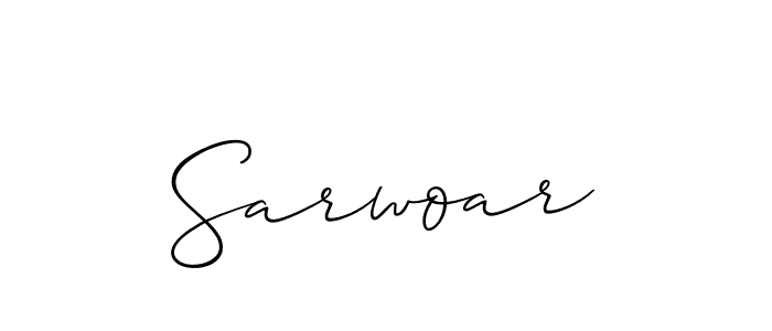 Allison_Script is a professional signature style that is perfect for those who want to add a touch of class to their signature. It is also a great choice for those who want to make their signature more unique. Get Sarwoar name to fancy signature for free. Sarwoar signature style 2 images and pictures png