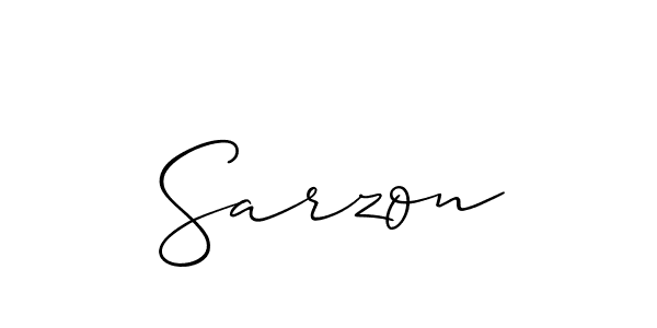 How to make Sarzon signature? Allison_Script is a professional autograph style. Create handwritten signature for Sarzon name. Sarzon signature style 2 images and pictures png