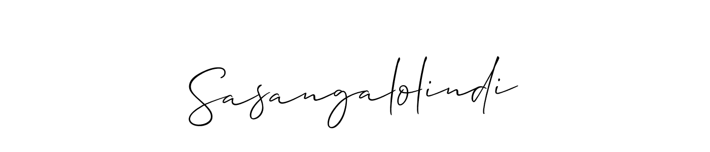 Create a beautiful signature design for name Sasangalolindi. With this signature (Allison_Script) fonts, you can make a handwritten signature for free. Sasangalolindi signature style 2 images and pictures png