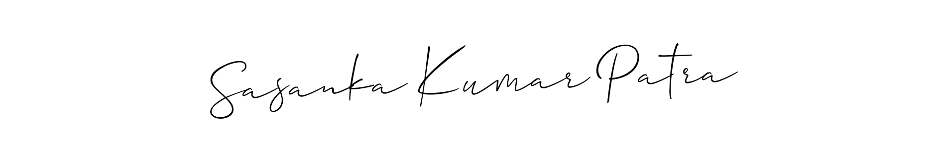 You should practise on your own different ways (Allison_Script) to write your name (Sasanka Kumar Patra) in signature. don't let someone else do it for you. Sasanka Kumar Patra signature style 2 images and pictures png