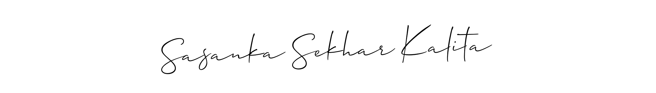 How to make Sasanka Sekhar Kalita name signature. Use Allison_Script style for creating short signs online. This is the latest handwritten sign. Sasanka Sekhar Kalita signature style 2 images and pictures png