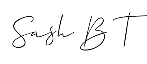 A classic penmanship look for Sash B T. The Allison_Script font brings timeless elegance and confidence to every signed document. Sash B T signature style 2 images and pictures png