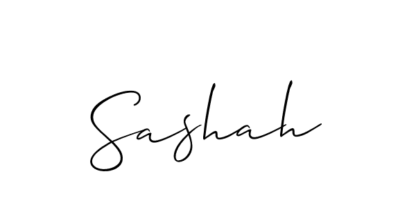 The best way (Allison_Script) to make a short signature is to pick only two or three words in your name. The name Sashah include a total of six letters. For converting this name. Sashah signature style 2 images and pictures png