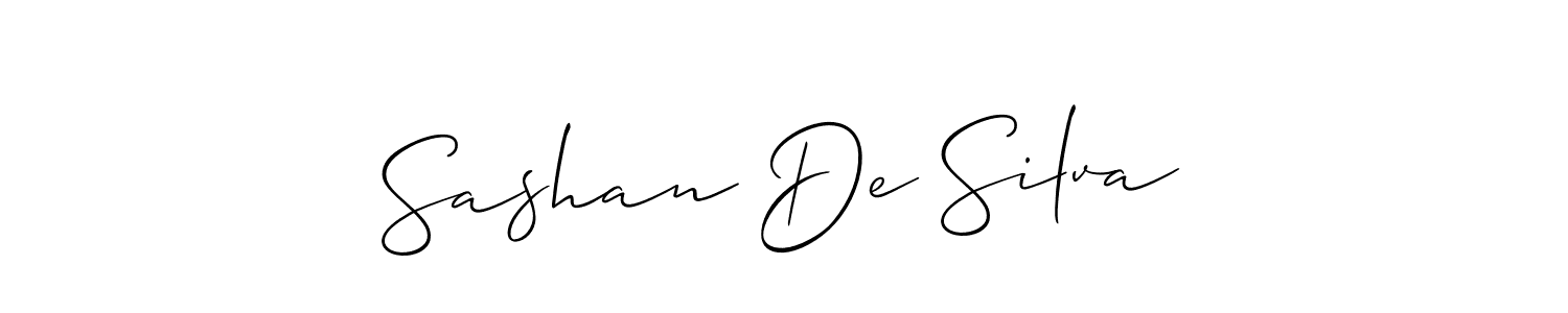 This is the best signature style for the Sashan De Silva name. Also you like these signature font (Allison_Script). Mix name signature. Sashan De Silva signature style 2 images and pictures png