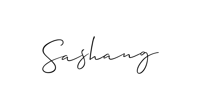 Design your own signature with our free online signature maker. With this signature software, you can create a handwritten (Allison_Script) signature for name Sashang. Sashang signature style 2 images and pictures png