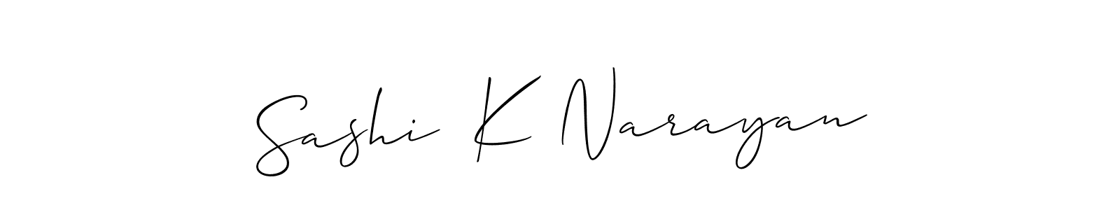 Design your own signature with our free online signature maker. With this signature software, you can create a handwritten (Allison_Script) signature for name Sashi  K Narayan. Sashi  K Narayan signature style 2 images and pictures png