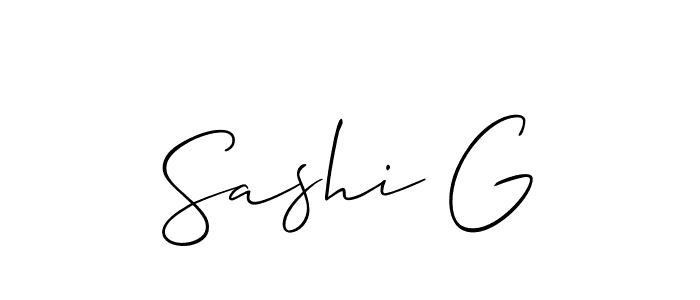 Make a beautiful signature design for name Sashi G. With this signature (Allison_Script) style, you can create a handwritten signature for free. Sashi G signature style 2 images and pictures png