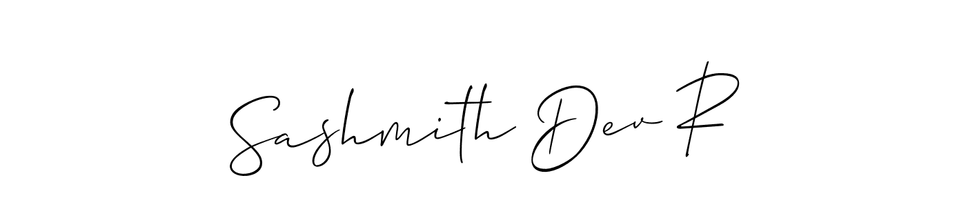 How to make Sashmith Dev R name signature. Use Allison_Script style for creating short signs online. This is the latest handwritten sign. Sashmith Dev R signature style 2 images and pictures png