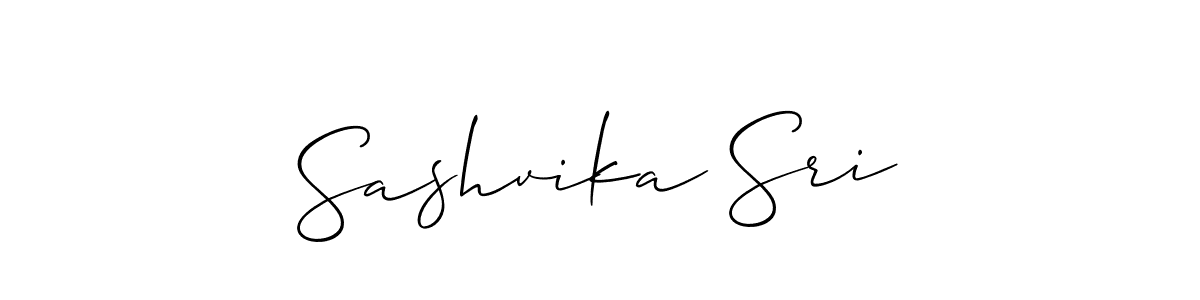 It looks lik you need a new signature style for name Sashvika Sri. Design unique handwritten (Allison_Script) signature with our free signature maker in just a few clicks. Sashvika Sri signature style 2 images and pictures png