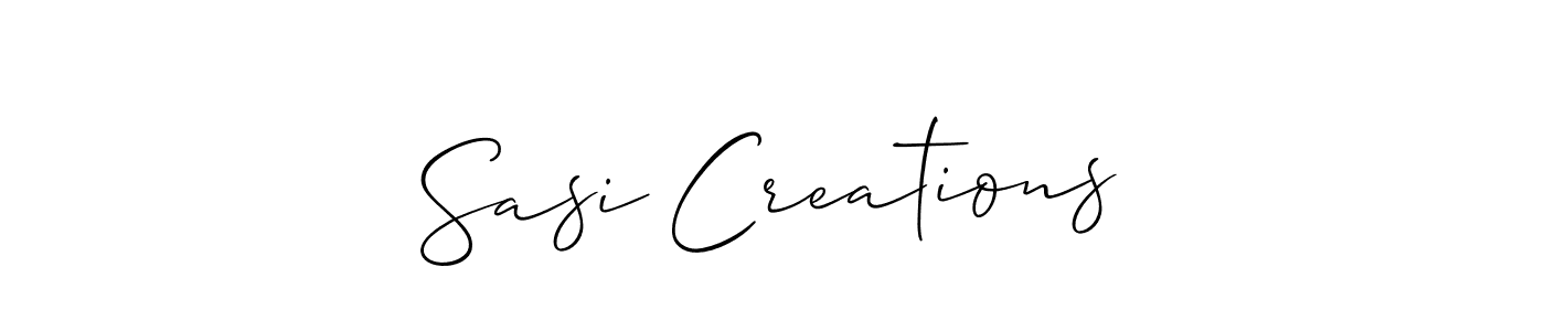 Also we have Sasi Creations name is the best signature style. Create professional handwritten signature collection using Allison_Script autograph style. Sasi Creations signature style 2 images and pictures png