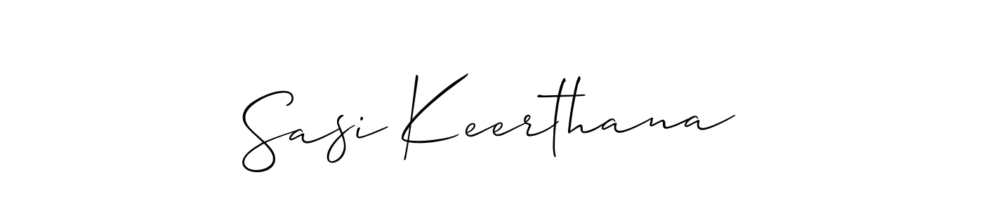 You should practise on your own different ways (Allison_Script) to write your name (Sasi Keerthana) in signature. don't let someone else do it for you. Sasi Keerthana signature style 2 images and pictures png