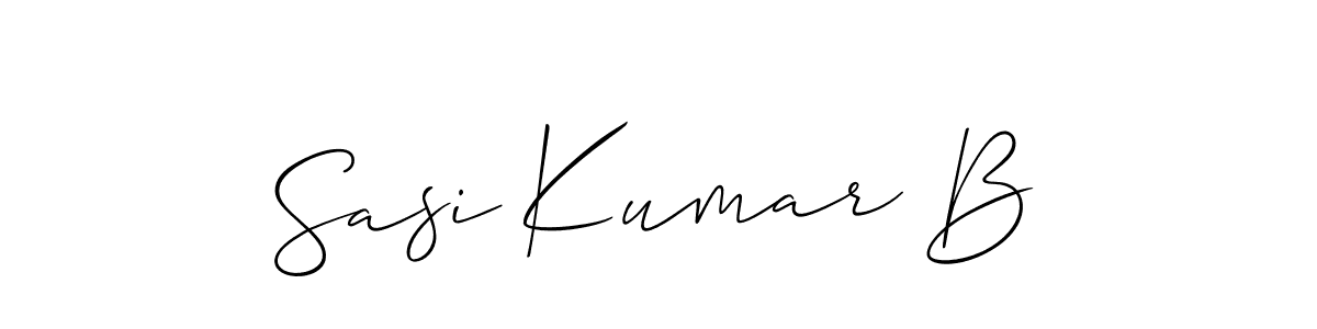 You should practise on your own different ways (Allison_Script) to write your name (Sasi Kumar B) in signature. don't let someone else do it for you. Sasi Kumar B signature style 2 images and pictures png