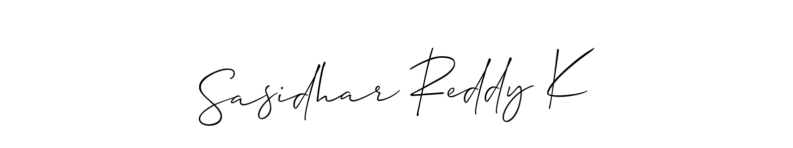 Create a beautiful signature design for name Sasidhar Reddy K. With this signature (Allison_Script) fonts, you can make a handwritten signature for free. Sasidhar Reddy K signature style 2 images and pictures png