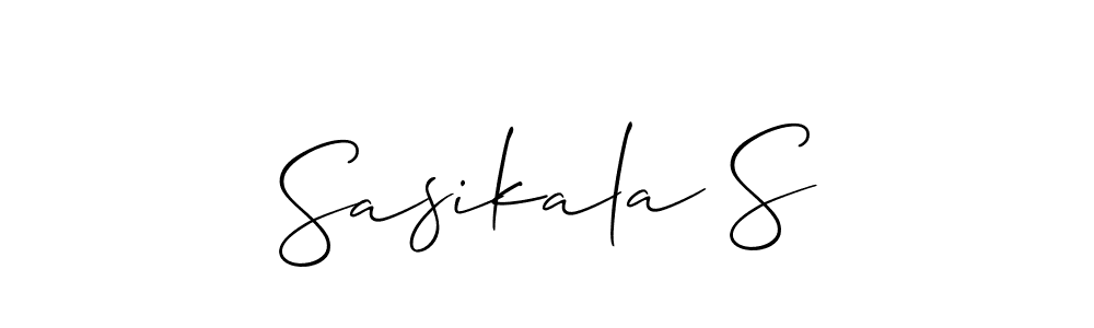 Allison_Script is a professional signature style that is perfect for those who want to add a touch of class to their signature. It is also a great choice for those who want to make their signature more unique. Get Sasikala S name to fancy signature for free. Sasikala S signature style 2 images and pictures png