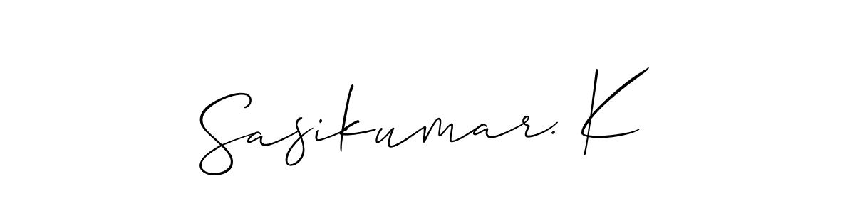 Use a signature maker to create a handwritten signature online. With this signature software, you can design (Allison_Script) your own signature for name Sasikumar. K. Sasikumar. K signature style 2 images and pictures png