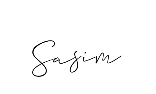 Use a signature maker to create a handwritten signature online. With this signature software, you can design (Allison_Script) your own signature for name Sasim. Sasim signature style 2 images and pictures png