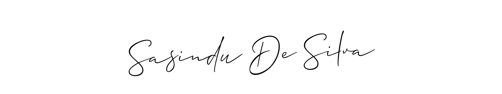 Allison_Script is a professional signature style that is perfect for those who want to add a touch of class to their signature. It is also a great choice for those who want to make their signature more unique. Get Sasindu De Silva name to fancy signature for free. Sasindu De Silva signature style 2 images and pictures png