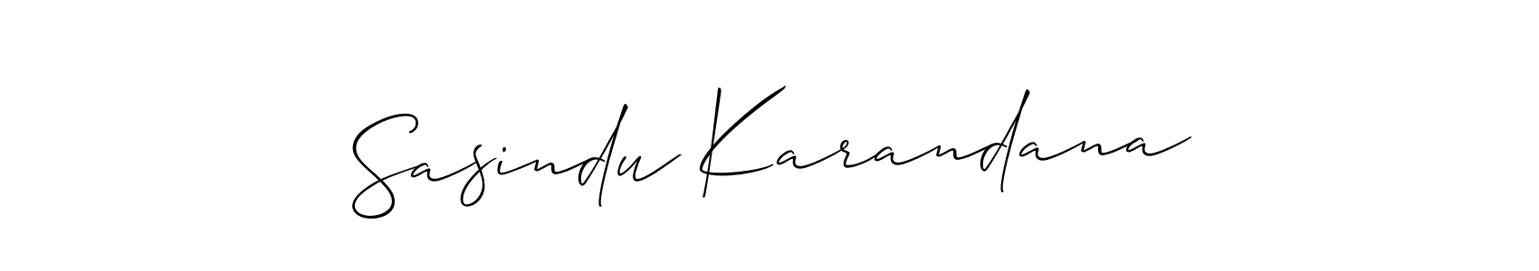 Sasindu Karandana stylish signature style. Best Handwritten Sign (Allison_Script) for my name. Handwritten Signature Collection Ideas for my name Sasindu Karandana. Sasindu Karandana signature style 2 images and pictures png
