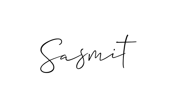 The best way (Allison_Script) to make a short signature is to pick only two or three words in your name. The name Sasmit include a total of six letters. For converting this name. Sasmit signature style 2 images and pictures png