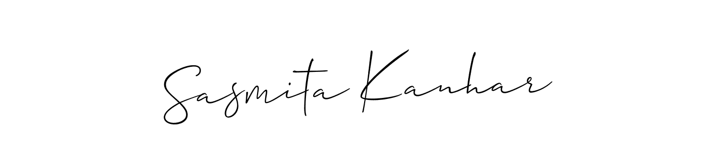 Create a beautiful signature design for name Sasmita Kanhar. With this signature (Allison_Script) fonts, you can make a handwritten signature for free. Sasmita Kanhar signature style 2 images and pictures png