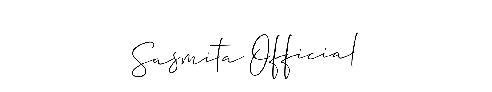 Create a beautiful signature design for name Sasmita Official. With this signature (Allison_Script) fonts, you can make a handwritten signature for free. Sasmita Official signature style 2 images and pictures png