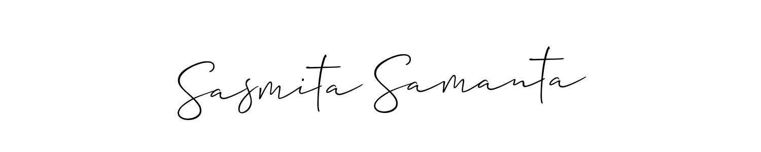 Create a beautiful signature design for name Sasmita Samanta. With this signature (Allison_Script) fonts, you can make a handwritten signature for free. Sasmita Samanta signature style 2 images and pictures png