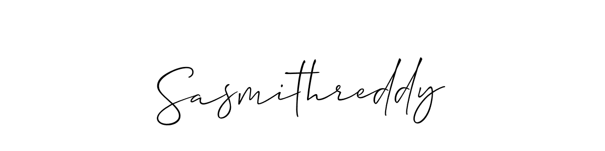 Also You can easily find your signature by using the search form. We will create Sasmithreddy name handwritten signature images for you free of cost using Allison_Script sign style. Sasmithreddy signature style 2 images and pictures png