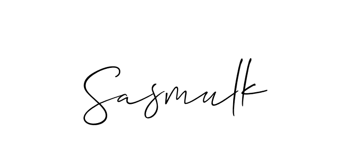 Allison_Script is a professional signature style that is perfect for those who want to add a touch of class to their signature. It is also a great choice for those who want to make their signature more unique. Get Sasmulk name to fancy signature for free. Sasmulk signature style 2 images and pictures png