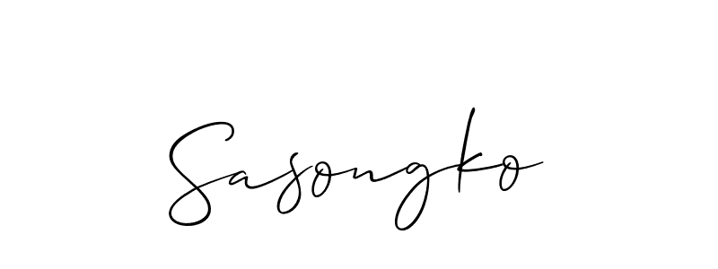 Design your own signature with our free online signature maker. With this signature software, you can create a handwritten (Allison_Script) signature for name Sasongko. Sasongko signature style 2 images and pictures png